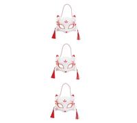 Homoyoyo Japanese Masks - Hand-Painted Plastic Cosplay Masks for Halloween and Festivals Unique Japanese Style Perfect for Dress Up White 1 Pack