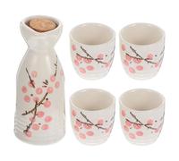 Homoyoyo Japanese Style Ceramic Sake Jug and Cups Set for Restaurants and Tea Houses Multipurpose Wine Dispenser