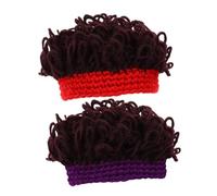Homoyoyo Kids Pirate Hat Silk Wig Cap Photo Prop Knitted Hat for Boys and Girls Halloween Wig Kids Funny