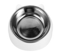 Homoyoyo Knock over Cat Bowl Stainless Steel Tilted Pet Feeder Bowl for Cat Feeding