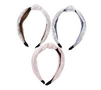 Homoyoyo Korean Fashion Wide Headband Twisted Knot Headband for Women Soft Hairpin Sequins