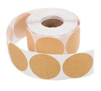 Homoyoyo Kraft Paper Blank Stickers Self-Adhesive Round Label Tape for Pricing Organizing and Tagging Writable Smooth Surface for Office Home and Store Use