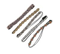 Homoyoyo Ladies Rhinestone Elastic Headbands 5pcs Set with Simulation Pearls and Beaded Design, Stretchy Hairbands for Women’s Party, Formal and Festive Hair Accessories