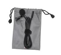 Homoyoyo Lapel Microphone Video Microphone for Broadcasting Black Pvc Metal Nylon Simple and Convenient Design Versatile Voice Recording with Cloth Bag and Anti-spray Cotton