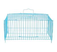 Homoyoyo Large Blue Portable Small Animal Cage with Handle, Square Travel Bird Carrier for Parrots, Rabbits, Ducks - Wire Mesh Pet Transport and Outing Cage for Small Pets