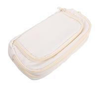 Homoyoyo Large Capacity Art Pen Case with Three Compartments Lightweight Portable Pencil Bag for Students and Artists Multi-Space Stationery Organizer Pouch for School and Travel
