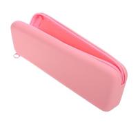 Homoyoyo Large Capacity Pink Silicone Pencil Case Zippered Aesthetic Pen Bag for Students Portable Stationery Organizer Cute Pencil Pouch for School Supplies