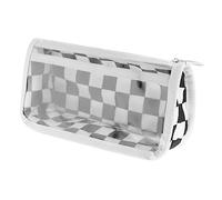 Homoyoyo Large Capacity Transparent Checkerboard Pencil Bag Portable Pen Organizer for School Supplies Makeup Brush Storage for Students and Artists