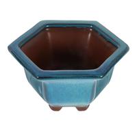 Homoyoyo Large Shallow Planters: 6.29X4.32X3.14in Glazed Shallow Succulent Planter Ceramic Planter Ceramic Succulent Pot with Drainage Hole for Home Windowsill Decor Blue