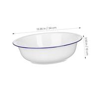 Homoyoyo Large Vintage White Enamel Basin Thickened Enamelware Mixing Bowl for Kitchen Vegetable Washing Face Cleaning Multipurpose Soup and Spittoon Bowl