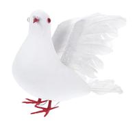 Homoyoyo Large White Artificial Peace Pigeon Decoration Extended Wings, Realistic Bird Ornament for Wedding, Home and Event Decor