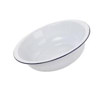 Homoyoyo Large White Enamel Cookware Household Bowl with Thickened Design for Mixing Dough and Food Preparation Versatile Enamelware Salad Bowls in Elegant Pure White