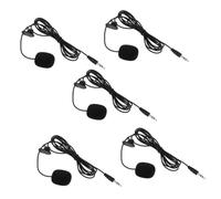 Homoyoyo Lavalier Microphones Wired Microphone 5pcs Black Pvc Clip-on Flexible with ≥60db Sensitivity for Phone and Desktop Computer for Video Chat and Streaming