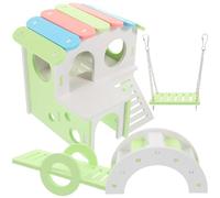 Homoyoyo Light Green Pvc Hamster Hideout House for Small Pets, Safe and Comfortable Pet Providing A Rest and Sleep Place, Decorative Hamster Maze and Ladder Nest for Year-round Use
