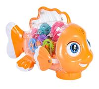 Homoyoyo Light up Gear Fish Car with Screwdriver Set, Gears for 1-3 Years, Battery Operated Noisy Car for ’ Sensory Play and Early Development