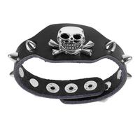 Homoyoyo Lightweight Artificial Leather Wrist Chain Vintage Skeleton Skull Bracelet with Comfortable Touch, Elegant Retro Style DIY Hand Ornament for Halloween Party for Travel and Festive