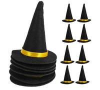 Homoyoyo Listing Title: Hat Halloween Bottle Topper, Felt Decoration for Wine Bottles, Black, 8 x 7 cm, 20 Pack, DIY Crafts for Halloween Explanation of Title Optimisation: 1. **Core