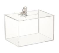 Homoyoyo Lockable Donation Box with Secure Multi Functional Design Suitable for Suggestion Complaint Voting and Fundraising Use Transparent Storage Holder for Letters and Money