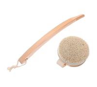 Homoyoyo Long Handle Body Exfoliating Shower Brush Portable Back Scrubber for Dry and Wet Bathing with Ergonomic Wooden Handle and Natural Bristles Comfortable Skin Cleansing for All Body