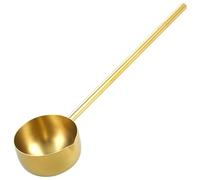Homoyoyo Long Handle Stainless Steel Large Water Ladle for Kitchen Cooking and Serving Heat-Resistant Scoop with Elegant Gold Finish Safe for Scooping Hot Liquids and Watering Plants