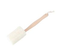 Homoyoyo Long Wooden Handle Bath Exfoliating Scrubber Brush 36x10cm Natural Loofah Shower Body Brush for Adults Exfoliating Function