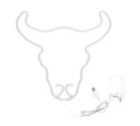 Homoyoyo Lovely Bull Head Shape Led Neon Lamp Decorative Light for Bedroom Hanging-type Modelling Lamp