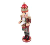 Homoyoyo Lovely Hand Painted Wood Nutcracker Puppet Figure Christmas Decoration for Home Hotel Restaurant Festive Desktop Ornament with Craftsmanship and Charming Holiday Appeal