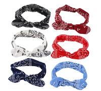 Homoyoyo Lovely Paisley Pattern Hair Bands Soft Elastic Headbands Rabbit Ears for Girls