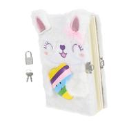 Homoyoyo Lovely Plush Notebook with Lock for Cute Fluffy Journal Featuring Fun Animal Characters for School Travel Personal Writing Lightweight and Portable Design