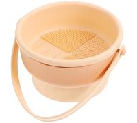 Homoyoyo Makeup Brush Cleaner Bowl with Silicone Material Portable Cosmetic Brush Cleaning Tool for Deep Cleansing Apricot Color and Storage