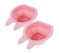 Homoyoyo Makeup Brush Cleaners Brush Cleaner Puff 2 Pcs Bunny-shaped Silicone Foldable and Soft Not Hurting Hands, Easy to Store for Household Bathroom Use