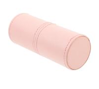 Homoyoyo Makeup Brush Storage Box in Pink Pu Leather, Sturdy and Multi-functional Brush Organizer with Pen Holder, Sl nd Sophisticated Design for Home and Office Use