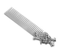 Homoyoyo Men’s Zinc Alloy Beard Comb and Dragon Pattern Hair Styling Comb Silver Fine Tooth Trimmer for Mustache Grooming and Curly Hair Shaping Portable Pocket for Professional Barber Use