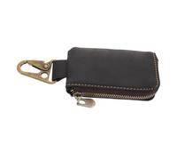 Homoyoyo Men's Keychain Wallet with Zipper Closure Durable Leather Coin Purse for Earphones Keys Small Waist Pouch for Travel Daily Versatile Men's Accessories
