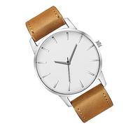 Homoyoyo Men's Large Dial Wristwatch with Sturdy Pu Brown Adjustable Strap, Classic Casual and Wedding Watch Featuring Safe Quartz Movement for Son Or Father