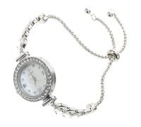 Homoyoyo Mermaid Design Quartz Watch with Rhinestones Elegant Crystal Bracelet Watch for Women Bangle Wristwatch Silver Luxurious Fashion Accessory