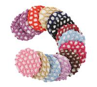 Homoyoyo Mesh Crochet Hair Nets 14pcs Invisible Elastic Profession Hairnet for Women Ballet Dance Nurses Hotel Staff Hair Bun Cover with Mixed Colors