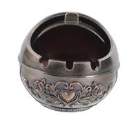 Homoyoyo Metal Ashtray Lid Small Smoking Ash Tray for Patio Desktop Round Shape Fashionable Home Decor