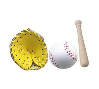 Homoyoyo Mini Baseball Bat Gloves Set for Dollhouse Sports Scene Compact Lightweight Miniature Playset for Pretend Play Vivid Realistic Craftsmanship Outdoor Portable for All Ages