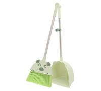 Homoyoyo Mini Broom and Dustpan Set for Ergonomic Small Sweeping Tools with Large Cleaning Area Creative Green Piglet Design for Indoor and Outdoor Play and Housekeeping Role Playing