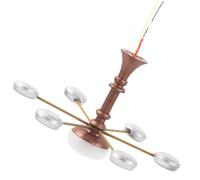 Homoyoyo Mini Chandelier Light Fixture and Miniature Ceiling Lamp for Dollhouse Accessories Tiny House Hanging Light Antique Copper Silver Suitable for Living Room Model Scenes