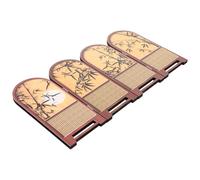 Homoyoyo Mini Chinese Desktop Folding Screen Ornament Small Bamboo Style Tabletop Decorative Panel, Traditional Asian Feng Shui Divider for Home and Office, 16.11X8.84X0.31"