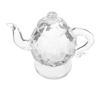 Homoyoyo Mini Crystal Teakettle Ornament Home and Office Table Decoration, Creative Crystal Tea Pot Collectible Decor for Chinese New Year and Desktop Display