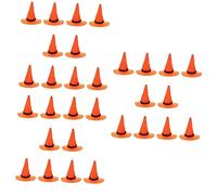 Homoyoyo Mini Felt Witch Hat Wine Bottle Topper Set - 10pcs Orange Halloween Decor for DIY Crafts - Hair Accessories and Party Decorations Fun Wizard Hat for Wine Bottles