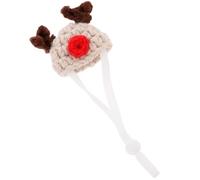 Homoyoyo Mini Hand Knitted Reindeer Hat for Small Animals Hamster Chinchilla Pet Accessory Woolen Yarn Cap for Halloween Photo Prop