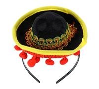 Homoyoyo Mini Mexican Sombrero Hair Band Lightweight Carnival Headdress Party Favor Photo Prop for Costume and Masquerade Events