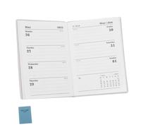 Homoyoyo Mini Pocket Weekly Planner with PU Leather Cover Thick Ink Resistant Paper Complete Jan Dec Yearly Calendar Compact Blue Notebook for Office Home School and Purse Use