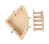 Homoyoyo Mini Wooden Hamster Ladder Climbing Platform Beige Pet for Cage Exercise and Balance Development Easy to Install Small Animal Stand Encouraging Physical and Mental Health