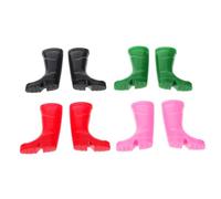 Homoyoyo Miniature Plastic Rain Boots Straight Tube Dollhouse Accessories in Red Green for DIY Christmas Themed Pretend Play and Garden Scenes
