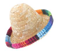 Homoyoyo Miniature Straw Hat for Dolls Small Sombrero DIY Mini Hat Decoration Accessory for Dollhouse and Bottle Tops